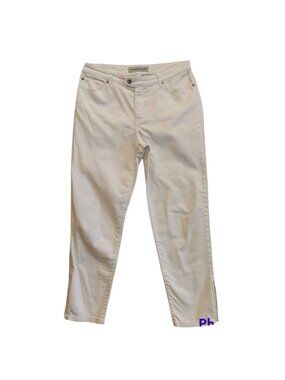 Chicos Platinum Jeans .05 Size S 31x26 White Ankle Zips Ultimate fit fun boho